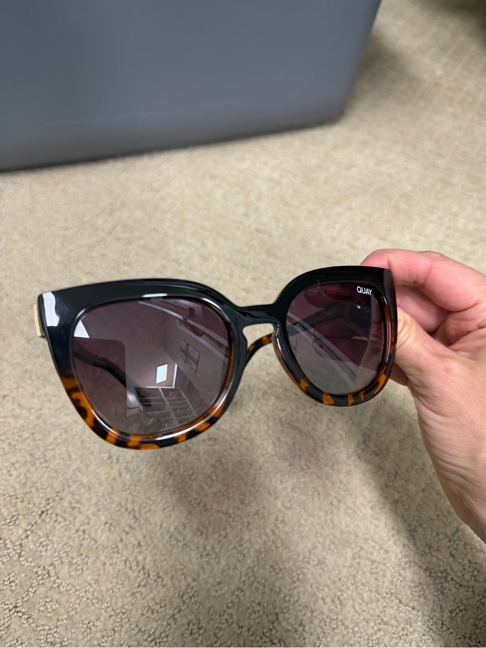 Quay Australia Tortoiseshell and Black Cat Eye Sunglasses